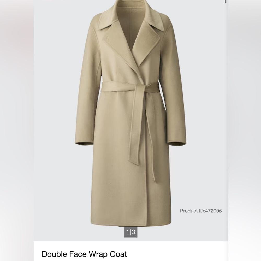 *sold* Uniqlo double face wool wrap coat - Picture 6 of 7